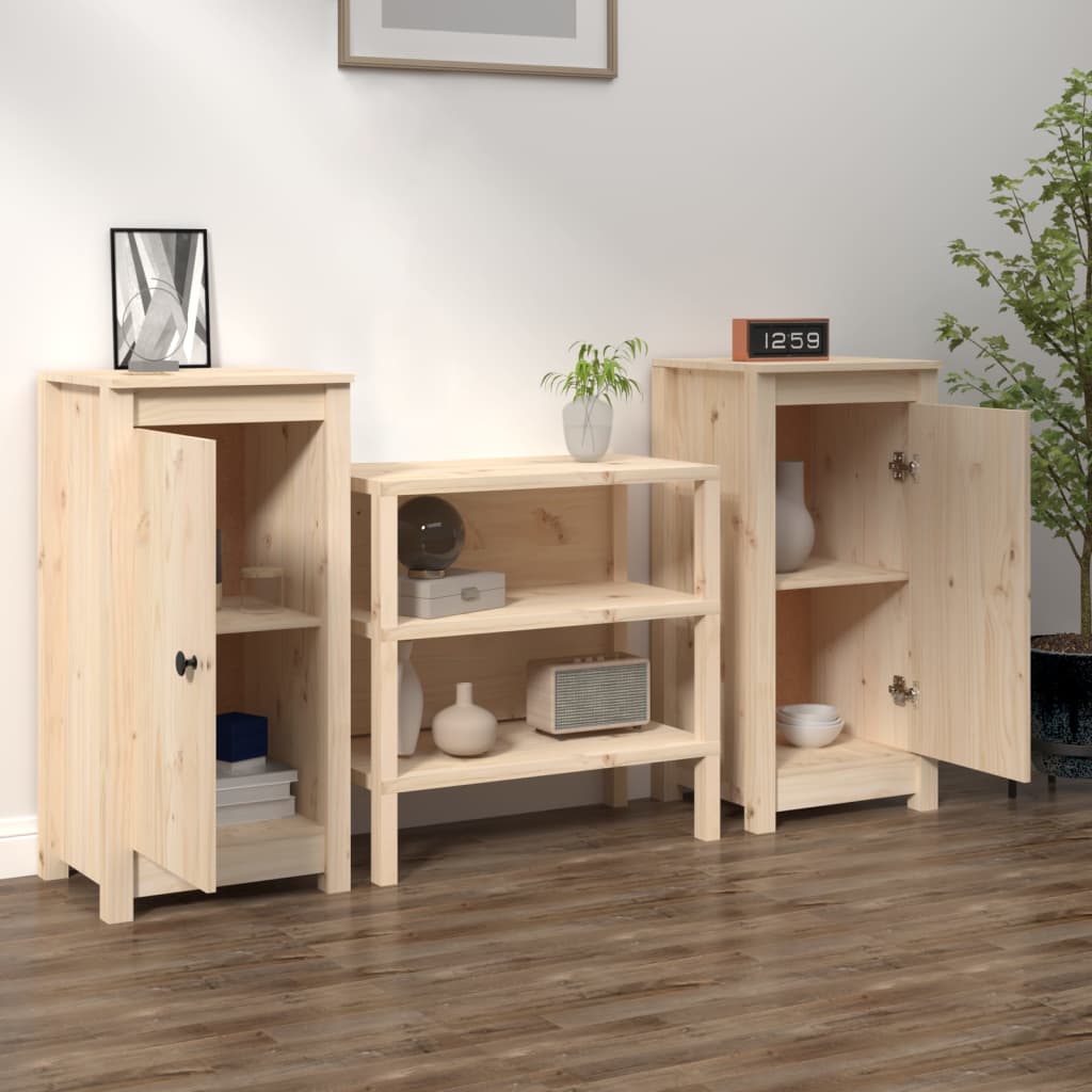 Buffets 2 pcs 39x35x80 cm bois massif de pin