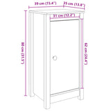 Buffet blanc 39x35x80 cm bois massif de pin