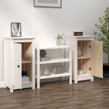 Buffets 2 pcs blanc 39x35x80 cm bois massif de pin