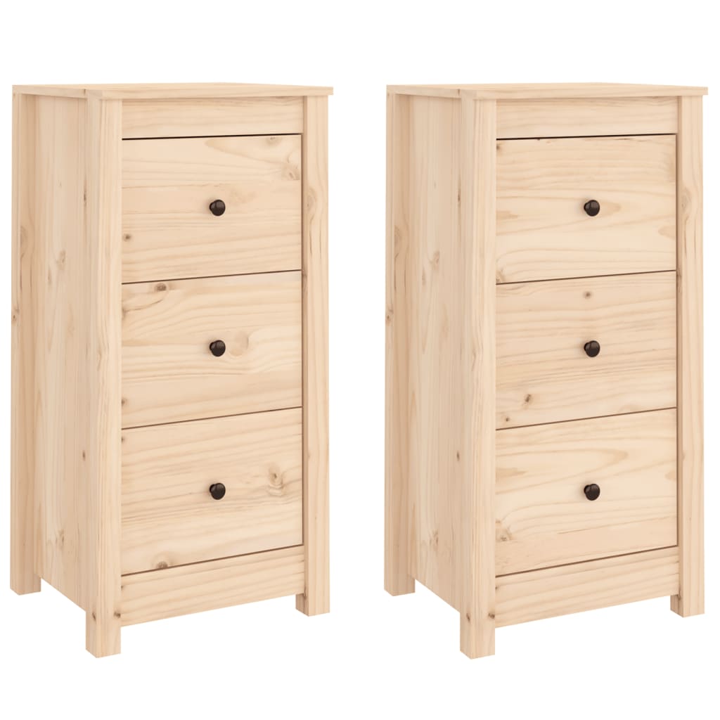 Buffets 2 pcs 40x35x80 cm bois massif de pin