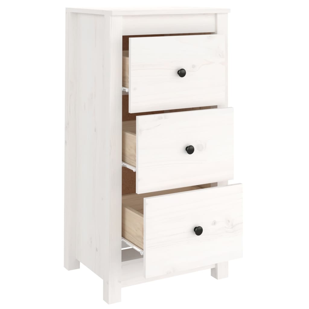 Buffet blanc 40x35x80 cm bois massif de pin