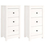 Buffets 2 pcs blanc 40x35x80 cm bois massif de pin