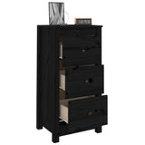 Buffet noir 40x35x80 cm bois massif de pin