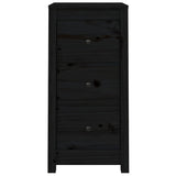 Buffet noir 40x35x80 cm bois massif de pin