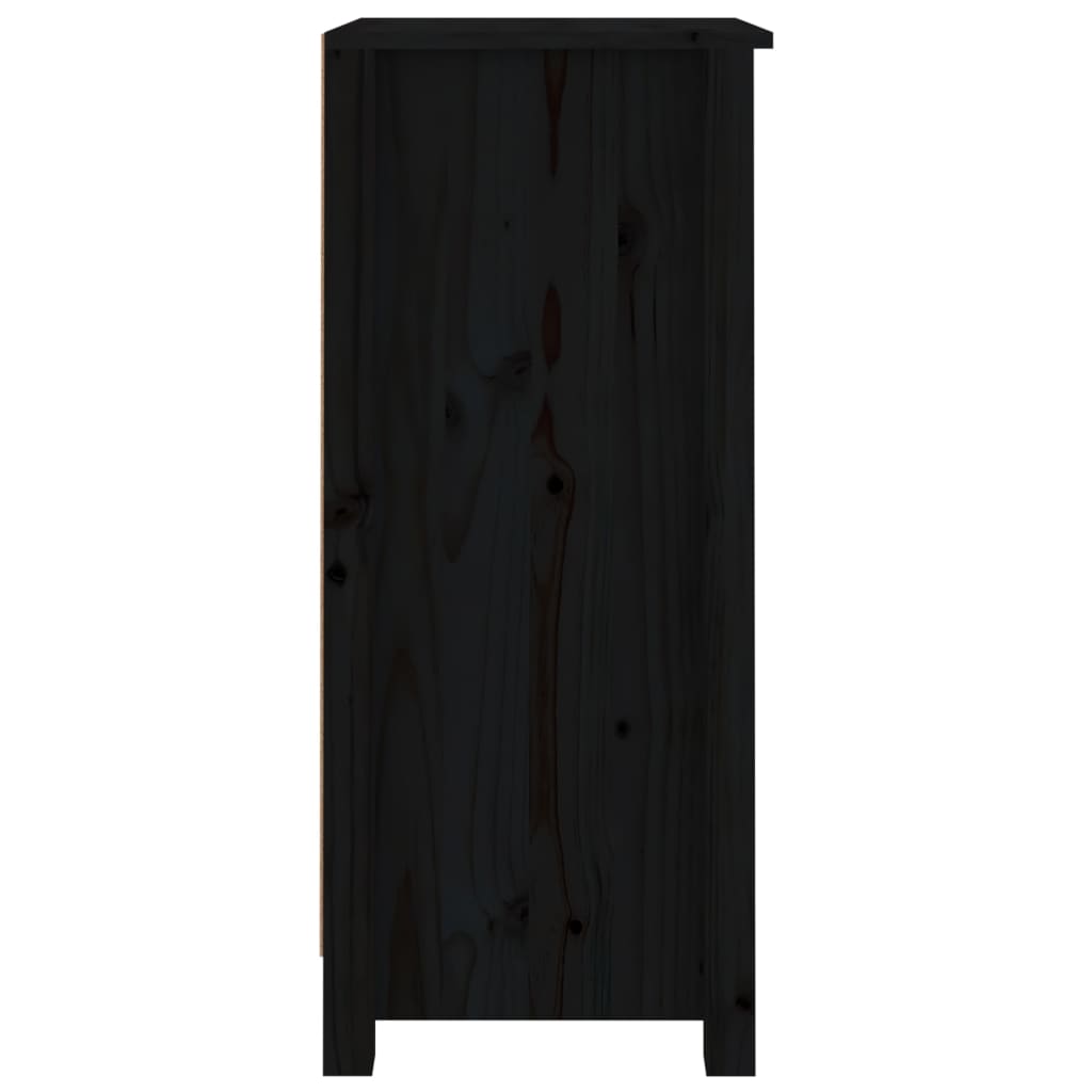 Buffets 2 pcs noir 40x35x80 cm bois massif de pin