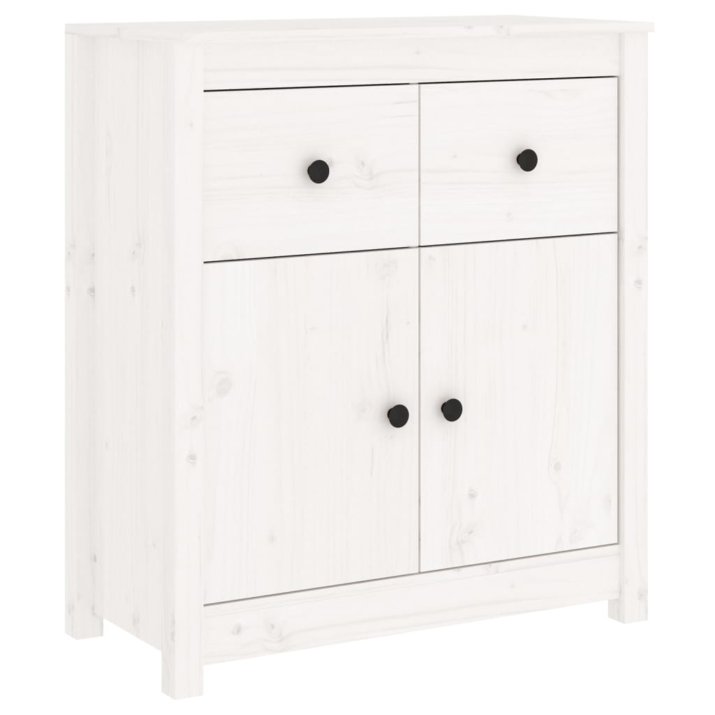 White sideboard 70x35x80 cm solid pine wood