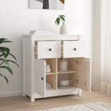 White sideboard 70x35x80 cm solid pine wood