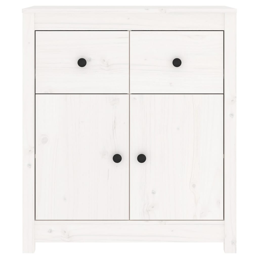 Buffet blanc 70x35x80 cm bois massif de pin