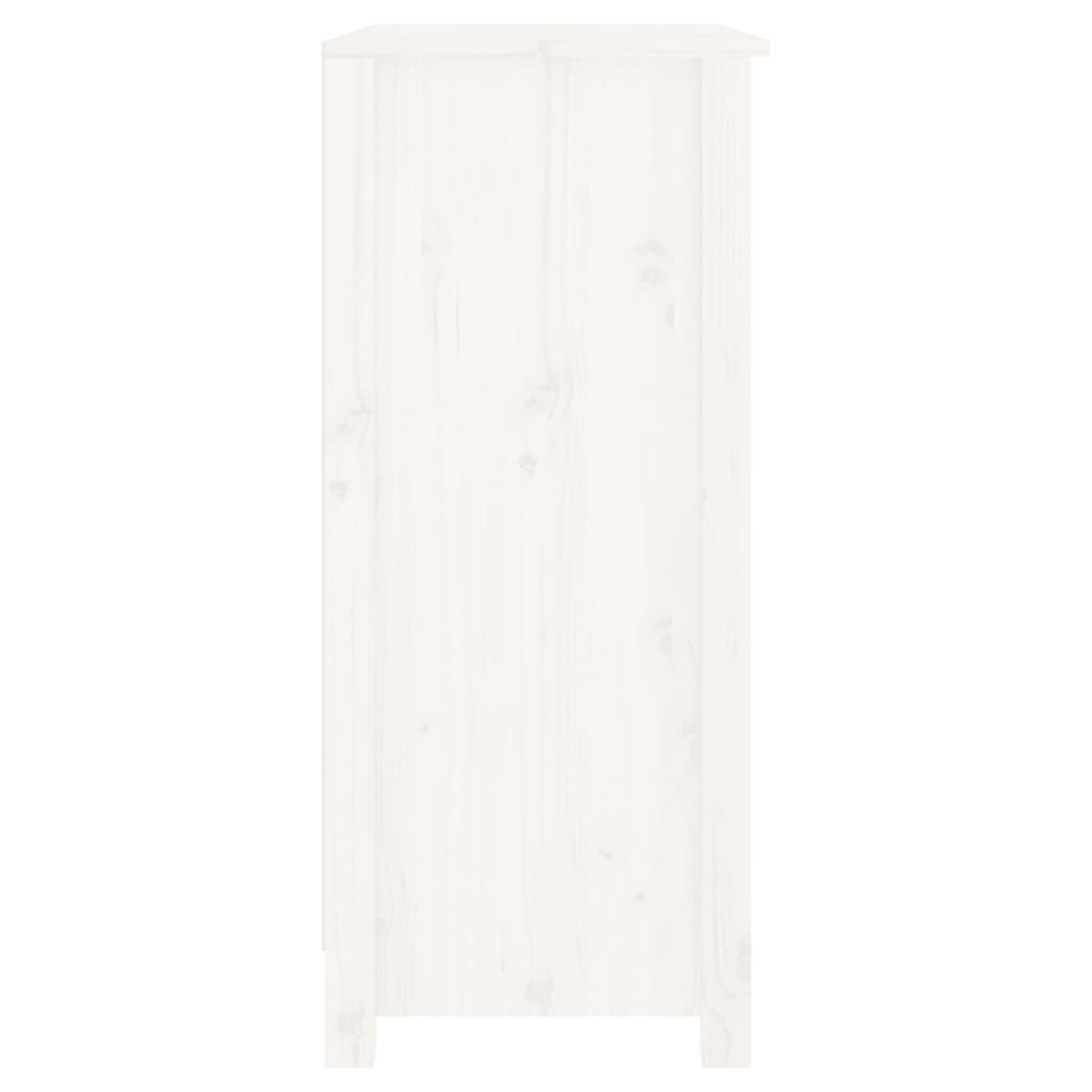 Buffet blanc 70x35x80 cm bois massif de pin