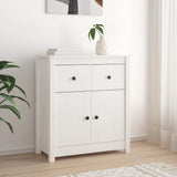 White sideboard 70x35x80 cm solid pine wood