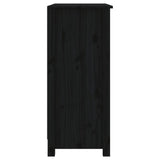 Buffet noir 70x35x80 cm bois massif de pin