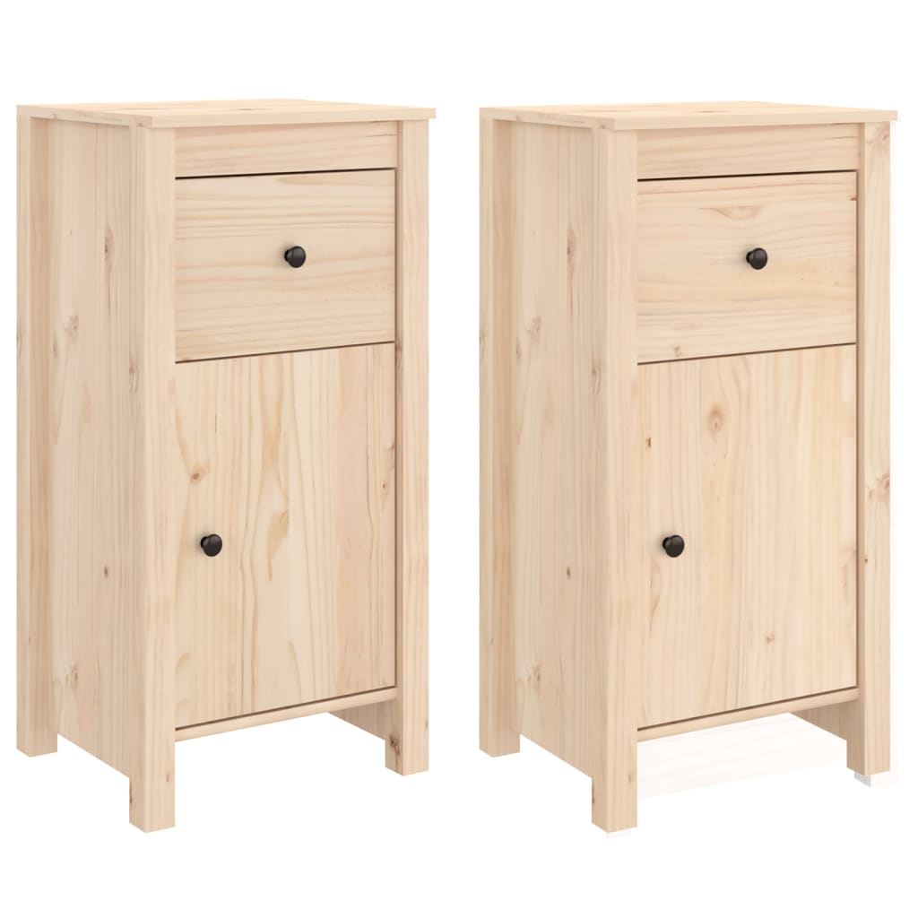 Buffets 2 pcs 40x35x80 cm bois massif de pin