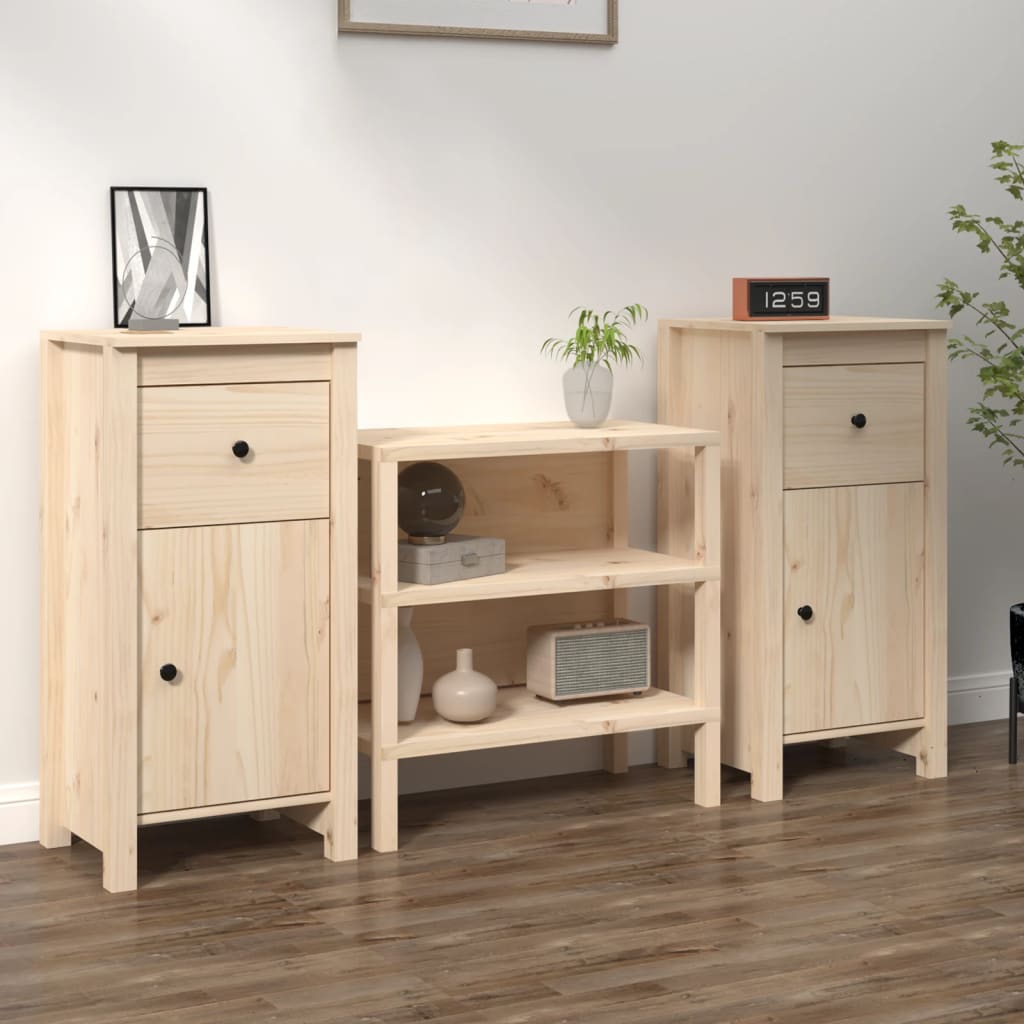 Buffets 2 pcs 40x35x80 cm bois massif de pin