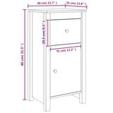 Graues Sideboard 40x35x80 cm aus massivem Kiefernholz