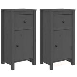 Buffets 2 pcs gris 40x35x80 cm bois massif de pin