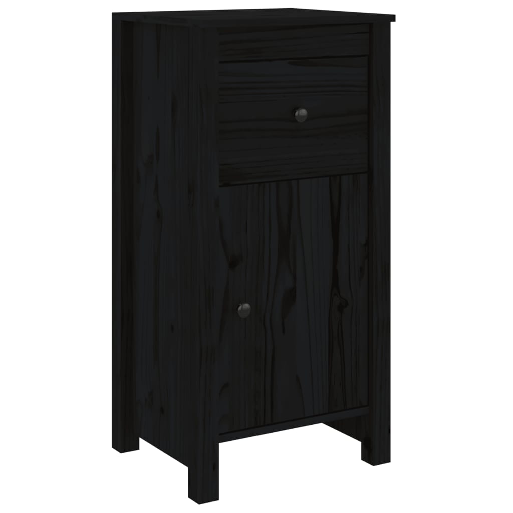 Buffet Noir 40x35x80 cm Bois massif de pin