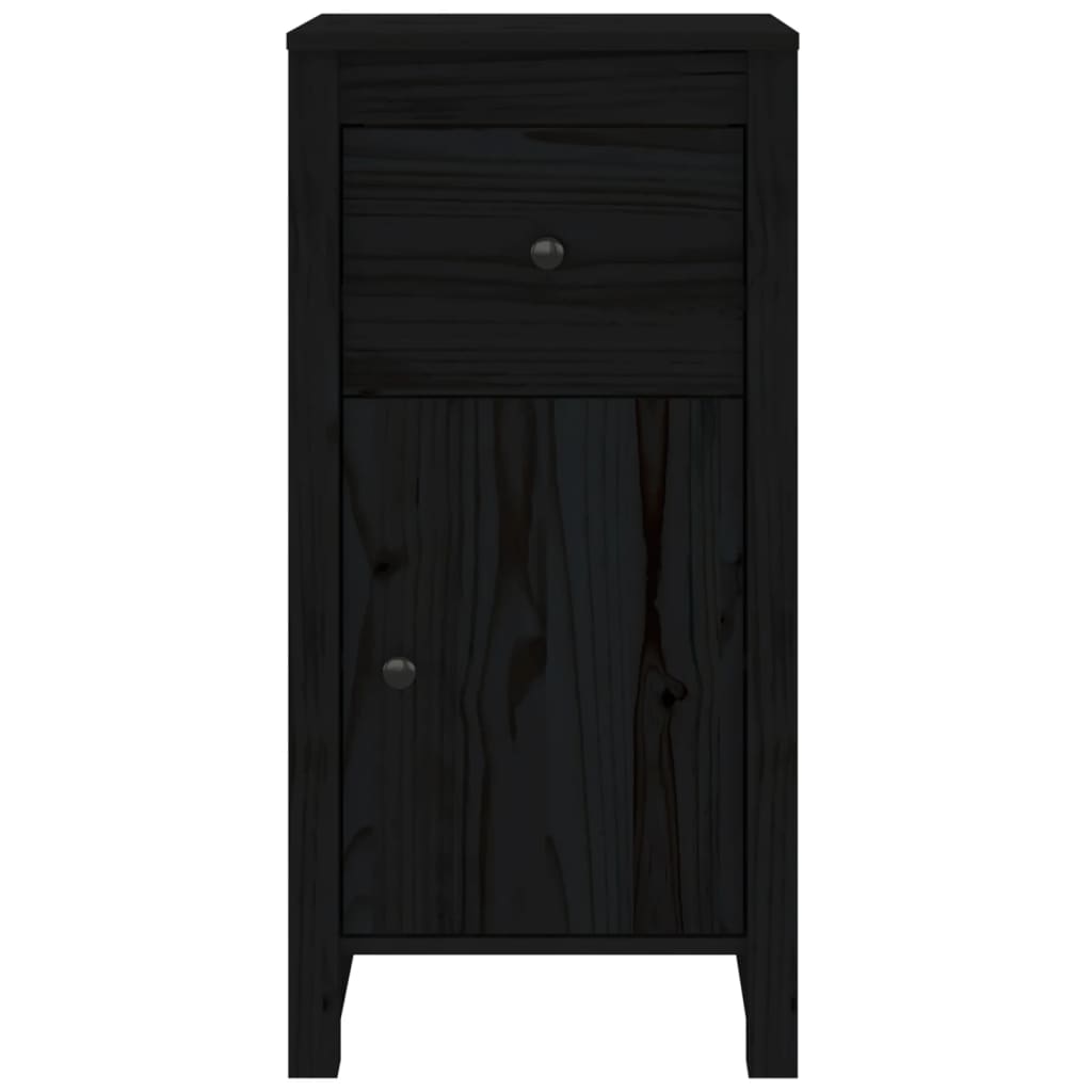 Buffets 2 pcs Noir 40x35x80 cm Bois massif de pin