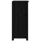 Buffets 2 pcs Noir 40x35x80 cm Bois massif de pin