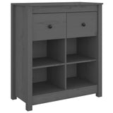 Buffet Gris 70x35x80 cm Bois massif de pin