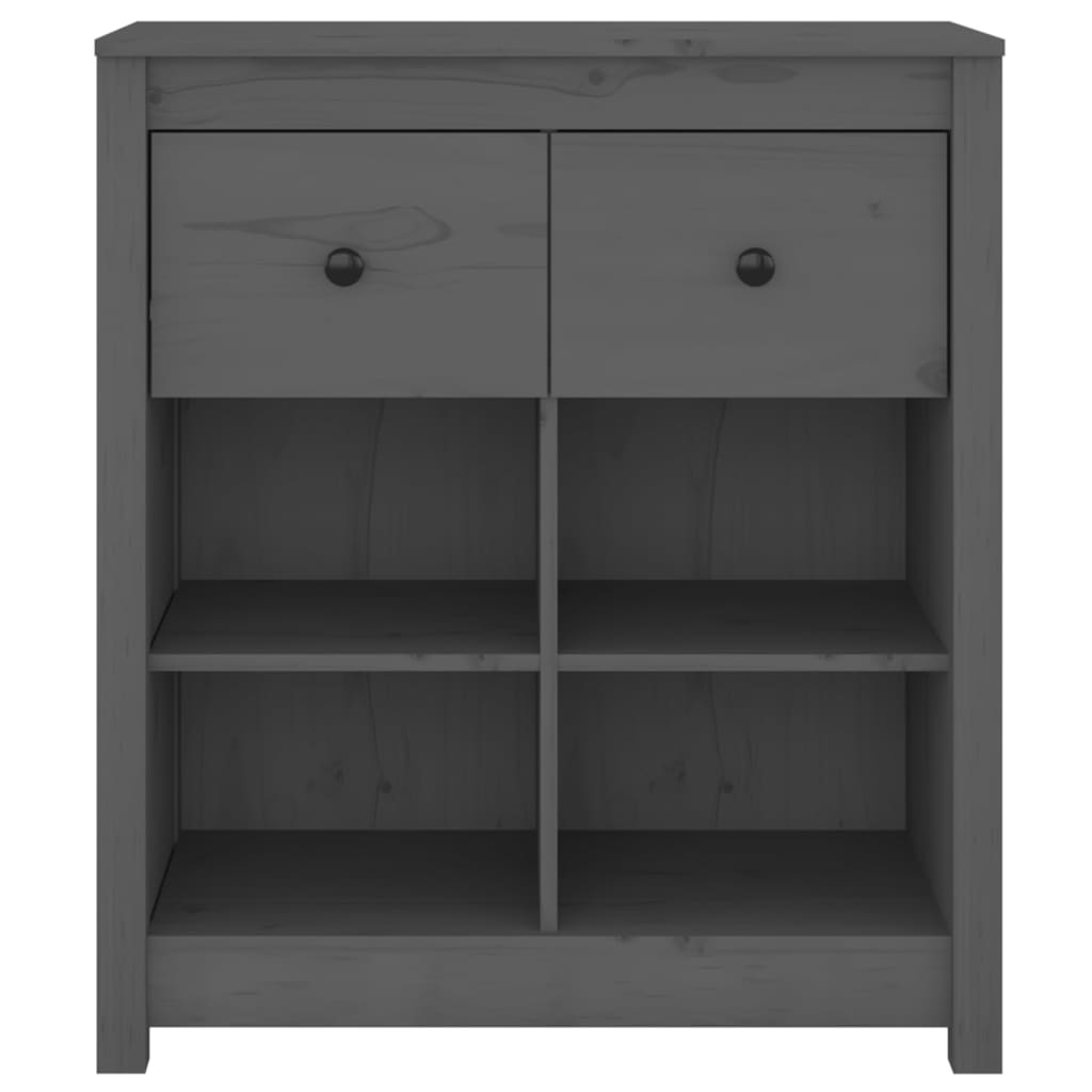 Grey Sideboard 70x35x80 cm Solid Pine Wood