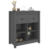 Grey Sideboard 70x35x80 cm Solid Pine Wood