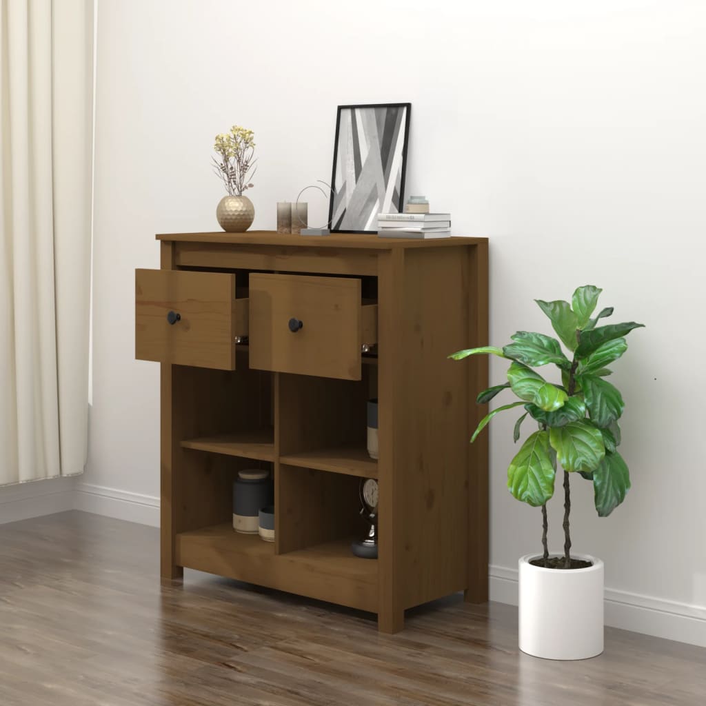 Honey Brown Sideboard 70x35x80 cm Solid Pine Wood