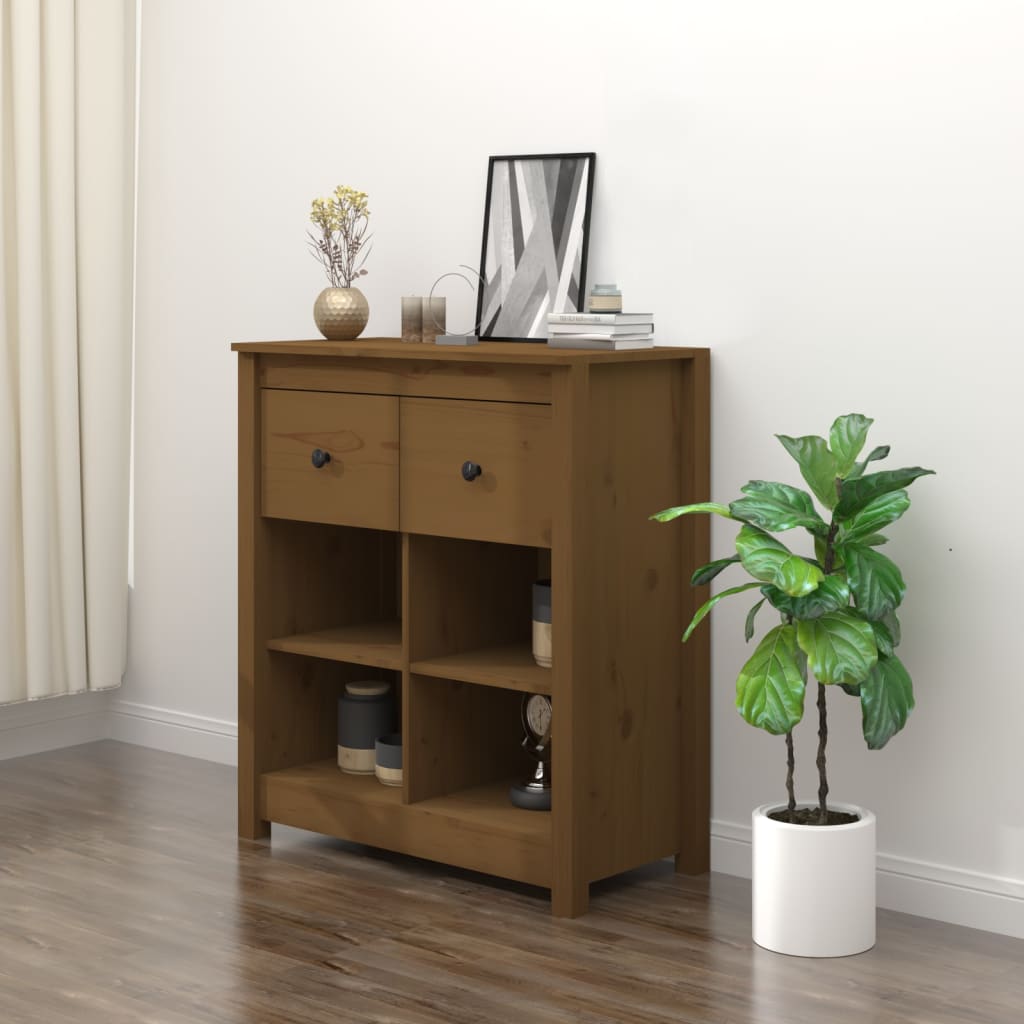 Honey Brown Sideboard 70x35x80 cm Solid Pine Wood