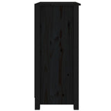 Black Sideboard 70x35x80 cm Solid Pine Wood