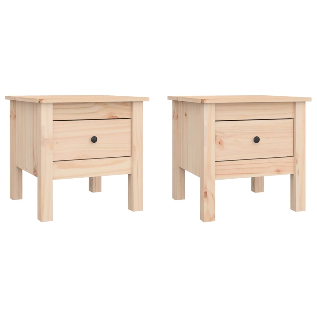 Side tables 2 pcs 40x40x39 cm Solid pine wood