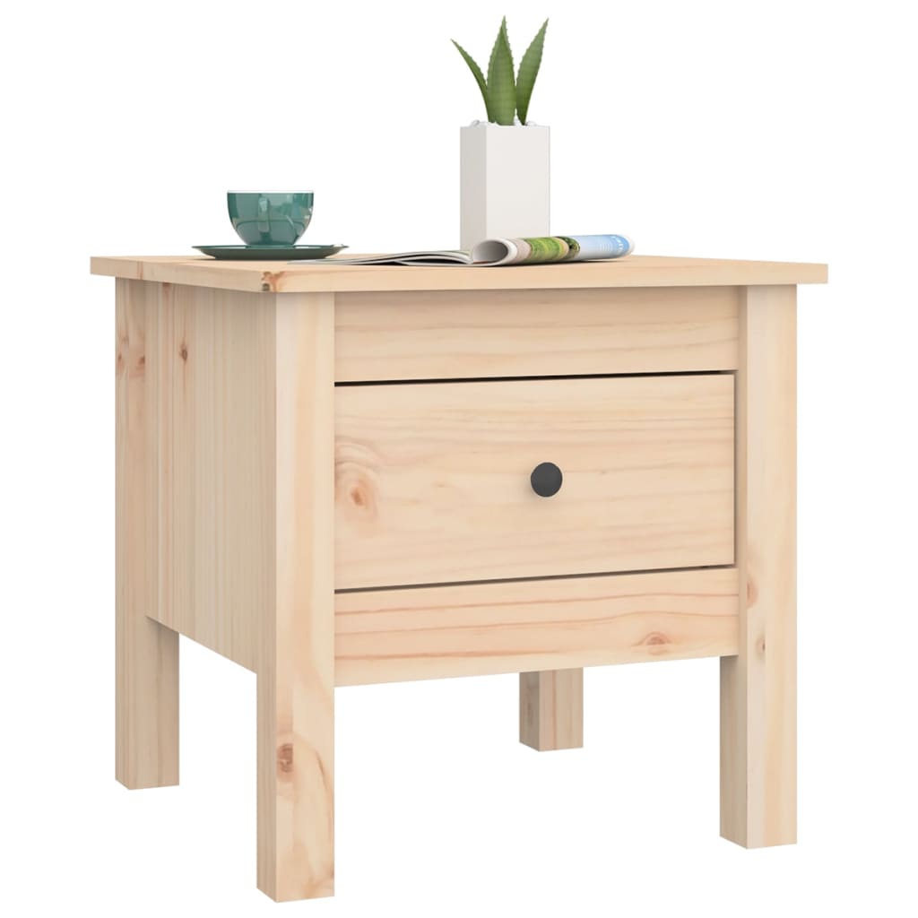 Tables d'appoint 2 pcs 40x40x39 cm Bois massif de pin