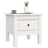 Table d'appoint Blanc 40x40x39 cm Bois massif de pin