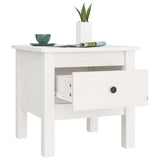 Tables d'appoint 2 pcs Blanc 40x40x39 cm Bois massif de pin