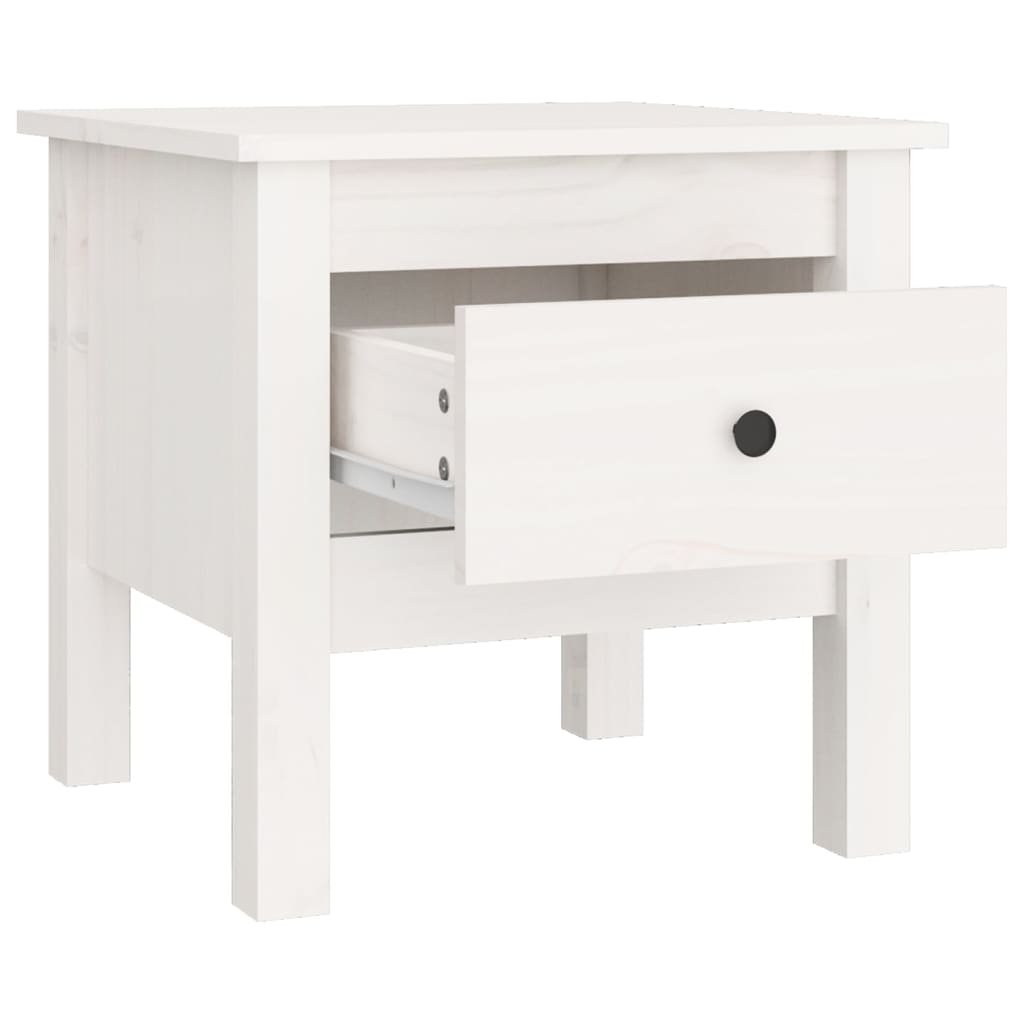 Tables d'appoint 2 pcs Blanc 40x40x39 cm Bois massif de pin