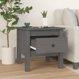 Side table Grey 40x40x39 cm Solid pine wood