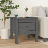 Side tables 2 pcs Grey 40x40x39 cm Solid pine wood