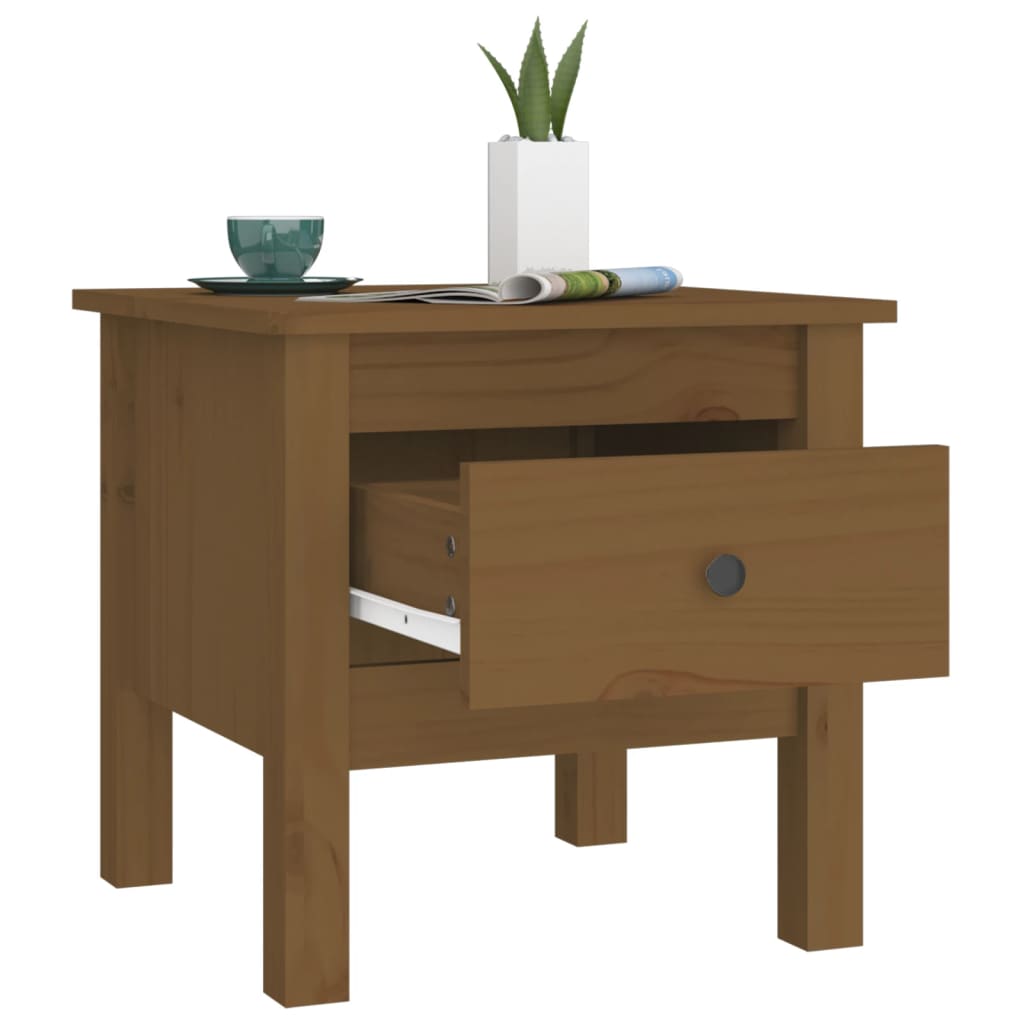 Table d'appoint Marron miel 40x40x39 cm Bois massif de pin