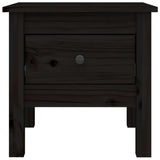 Table d'appoint Noir 40x40x39 cm Bois massif de pin