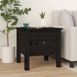 Side tables 2 pcs Black 40x40x39 cm Solid pine wood