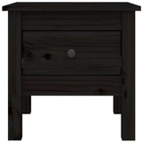 Side tables 2 pcs Black 40x40x39 cm Solid pine wood