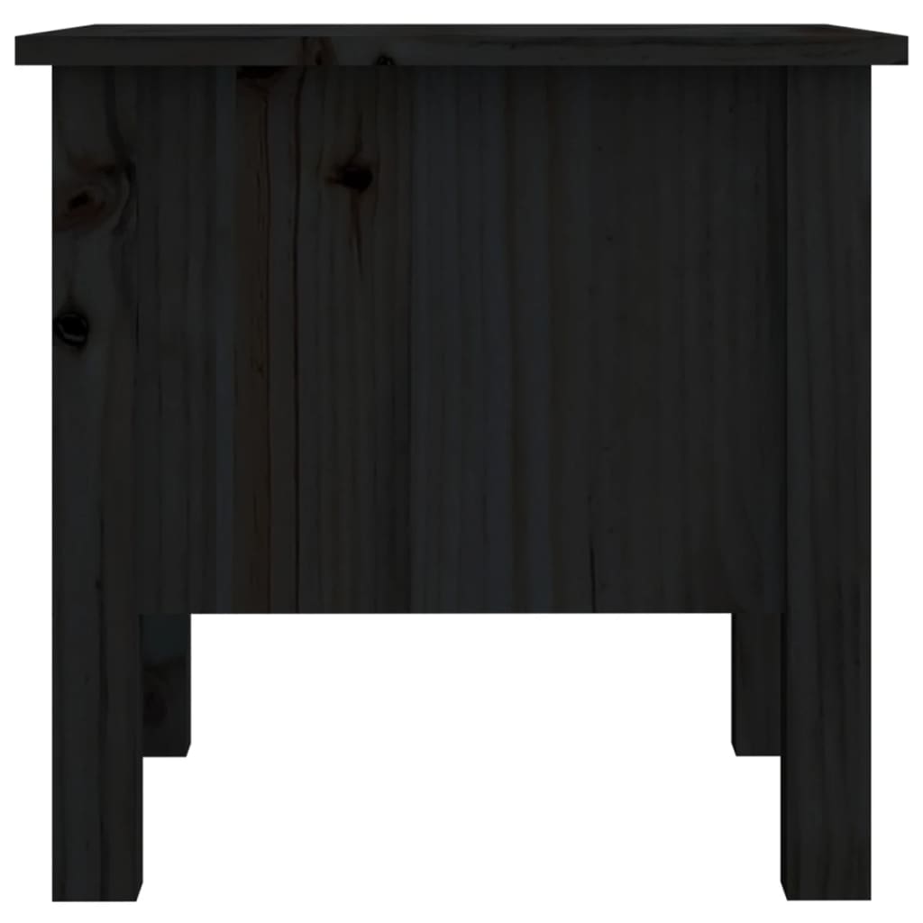 Side tables 2 pcs Black 40x40x39 cm Solid pine wood