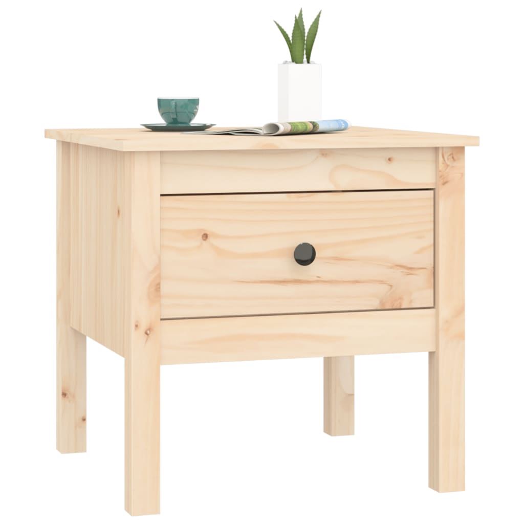 Tables d'appoint 2 pcs 50x50x49 cm Bois massif de pin