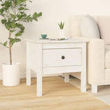 Side tables 2 pcs White 50x50x49 cm Solid pine wood