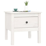 Side tables 2 pcs White 50x50x49 cm Solid pine wood