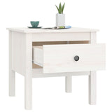 Side tables 2 pcs White 50x50x49 cm Solid pine wood