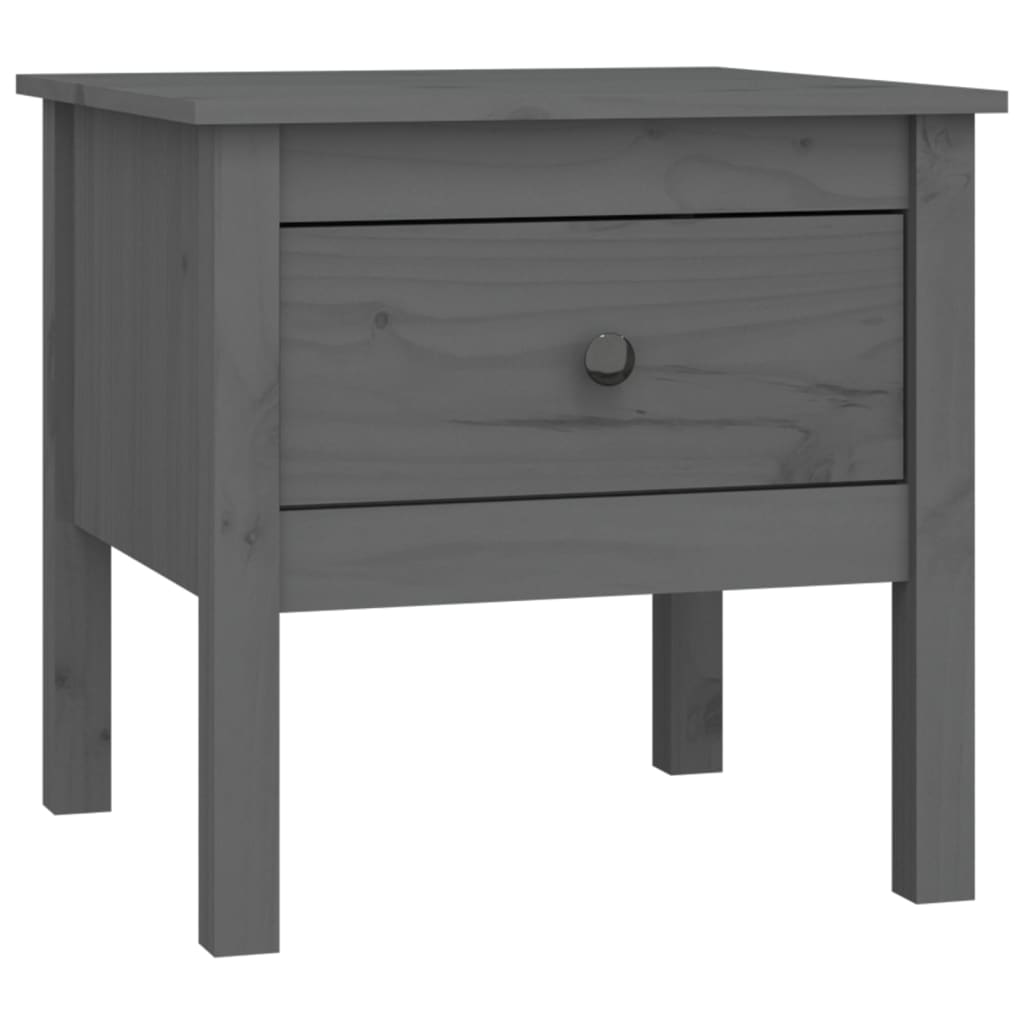 Side table Grey 50x50x49 cm Solid pine wood