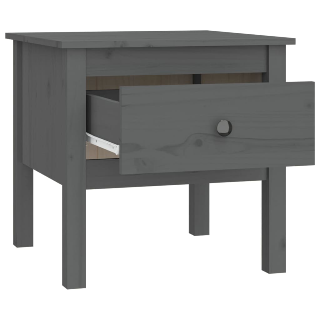 Side table Grey 50x50x49 cm Solid pine wood