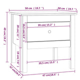 Table d'appoint Marron miel 50x50x49 cm Bois massif de pin