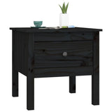 Side table Black 50x50x49 cm Solid pine wood