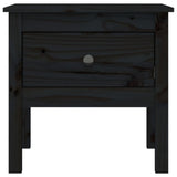 Side table Black 50x50x49 cm Solid pine wood