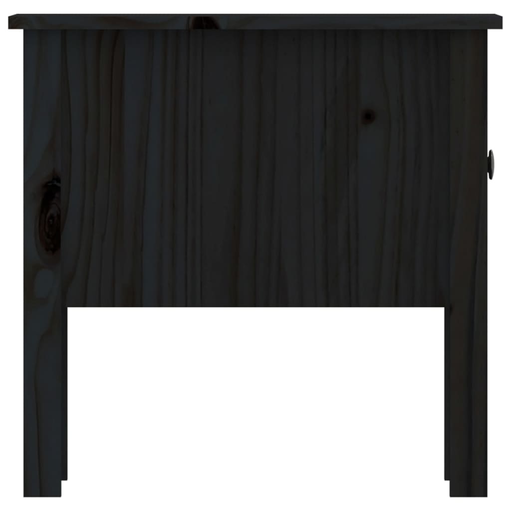 Side table Black 50x50x49 cm Solid pine wood